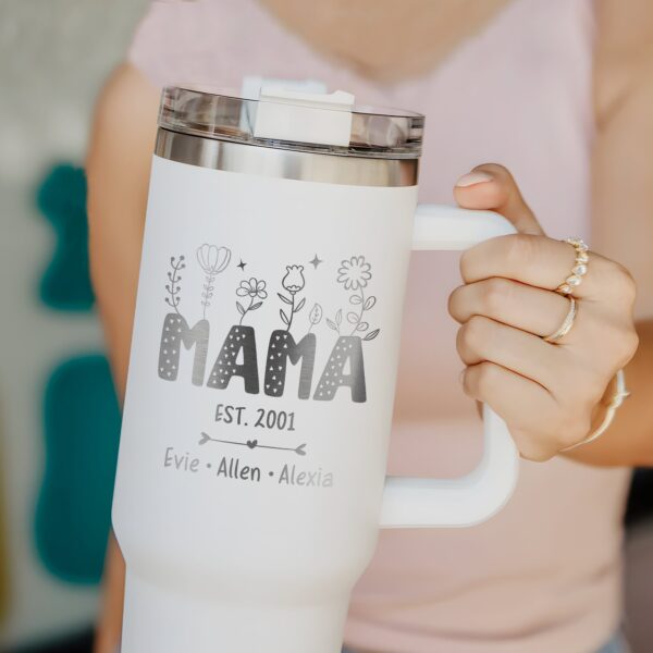 custom 40 oz engraved mom tumbler personalized wildflower kids names design unique christmas halloween present nana mimi gift anif2