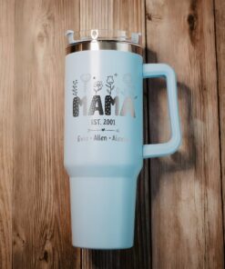 custom 40 oz engraved mom tumbler personalized wildflower kids names design unique christmas halloween present nana mimi gift cxjfc