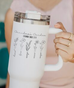 custom 40 oz engraved moms garden tumbler personalized birth flower design unique christmas halloween present mothers day cup 3wuqu