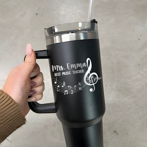 custom 40 oz engraved music teacher tumbler personalized band instructor gift unique christmas halloween present piano teacher cup 132qb