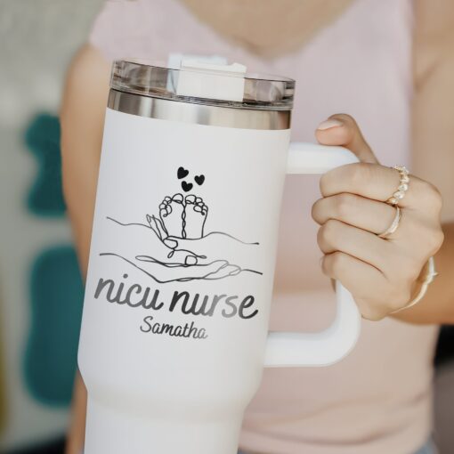 custom 40 oz engraved nicu nurse tumbler personalized mother baby design unique christmas halloween present neonatal care cup gt57f