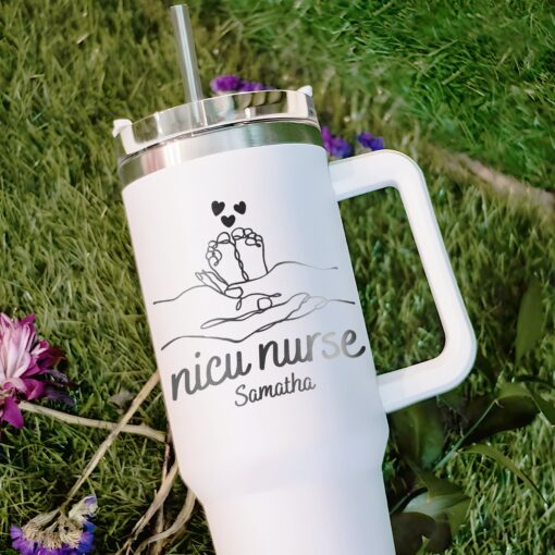 custom 40 oz engraved nicu nurse tumbler personalized mother baby design unique christmas halloween present neonatal care cup znhkn