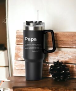 custom 40 oz engraved papa definition tumbler personalized best dad ever gift unique christmas halloween present new father cup ow7er