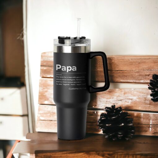 custom 40 oz engraved papa definition tumbler personalized best dad ever gift unique christmas halloween present new father cup ow7er