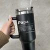 custom 40 oz engraved papa definition tumbler personalized best dad ever gift unique christmas halloween present new father cup tiapg