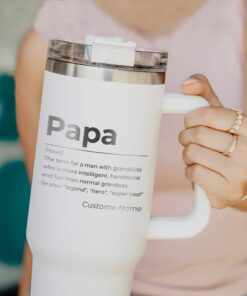 custom 40 oz engraved papa definition tumbler personalized best dad ever gift unique christmas halloween present new father cup wbwgf