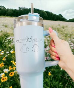 custom 40 oz engraved pet lover tumbler personalized dog cat ear design unique christmas halloween present animal parent cup wyk1p