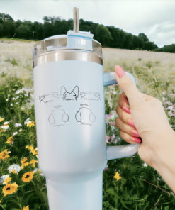 custom 40 oz engraved pet lover tumbler personalized dog cat ears design unique christmas halloween present animal mom cup mjvke