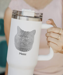 custom 40 oz engraved pet portrait tumbler personalized dog mom gift unique christmas halloween present cat lover cup ab88i