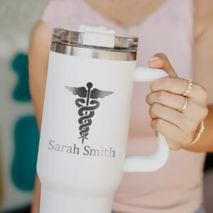 custom 40 oz engraved physician assistant tumbler personalized pa wildflower design unique christmas halloween present medical cup gt3yt