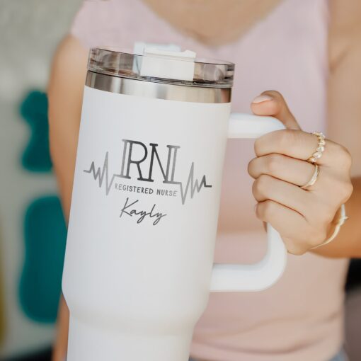 custom 40 oz engraved registered nurse tumbler personalized rn appreciation gift unique christmas halloween present nursing student cup