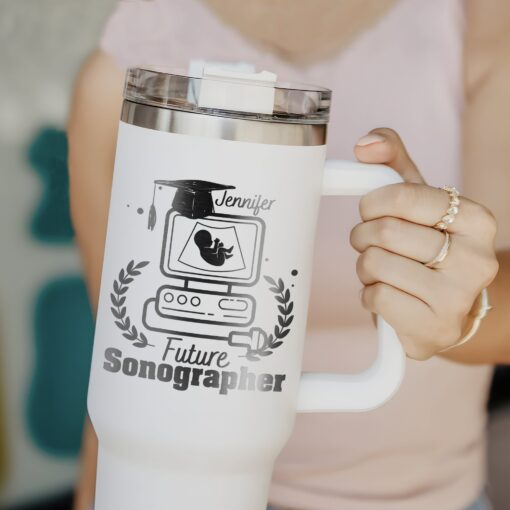 custom 40 oz engraved sonographer tumbler personalized ultrasound tech gift unique christmas halloween present radiology grad cup vaarl