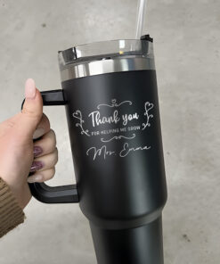 custom 40 oz engraved teacher tumbler personalized helping me grow design unique christmas halloween present appreciation cup fyctm