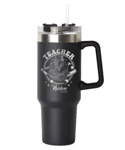 custom 40 oz engraved teacher tumbler personalized school staff gift unique christmas halloween present educator appreciation cup vofjw