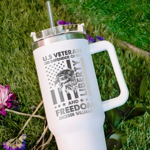 custom 40 oz engraved us veteran tumbler personalized military gift for men unique christmas halloween present patriotic cup i8dca