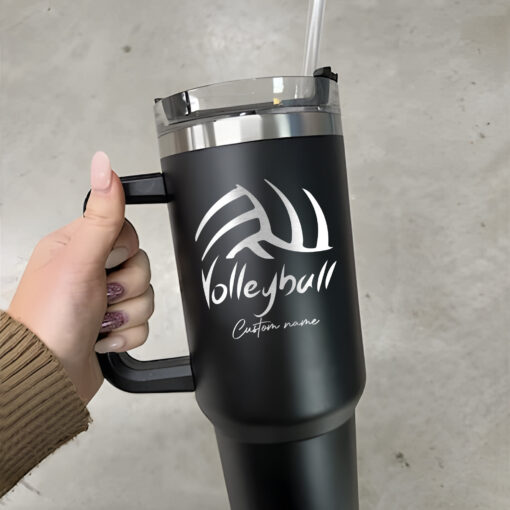 custom 40 oz engraved volleyball tumbler personalized player gift unique christmas halloween present sports lover cup jwh5l