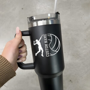 custom 40 oz engraved volleyball tumbler personalized player gift unique christmas halloween present sports lover cup wkvrx