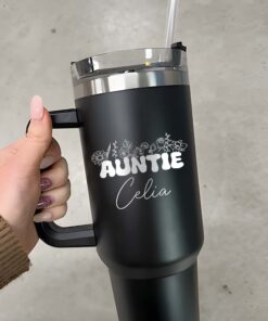 custom 40 oz engraved wildflower tumbler personalized auntie gift unique christmas halloween present birthday cup for aunt nsql3