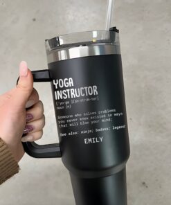 custom 40 oz engraved yoga instructor tumbler personalized yoga design unique christmas halloween present sports cup 9mckv