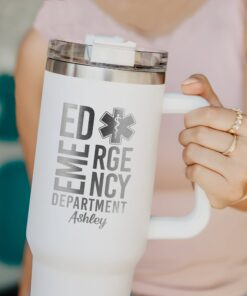 custom 40 oz er nurse tumbler laser engraved emergency medicine gift unique christmas halloween present insulated medical cup 6c8we