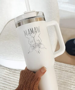 custom 40 oz grandma tumbler laser engraved family hands design unique christmas halloween gift insulated nana cup h8bsp