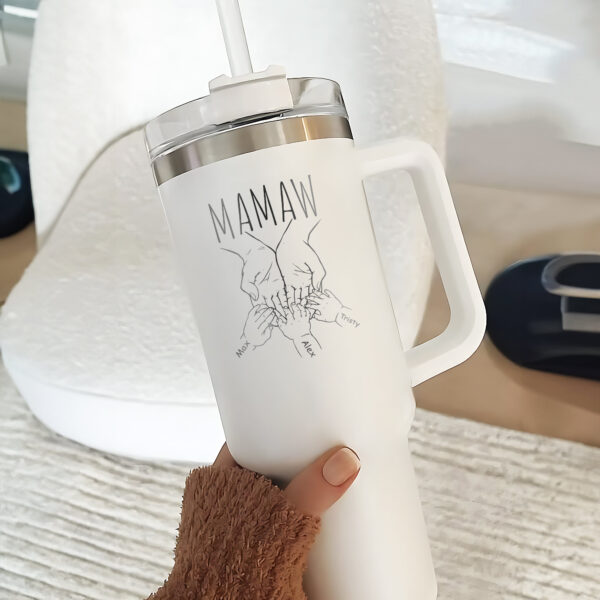 custom 40 oz grandma tumbler laser engraved family hands design unique christmas halloween gift insulated nana cup h8bsp