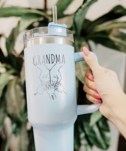 custom 40 oz grandma tumbler laser engraved family hands design unique christmas halloween gift insulated nana cup vumqd