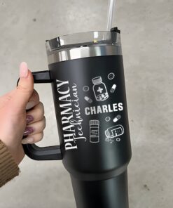 custom 40 oz pharmacy tech tumbler laser engraved graduation gift unique christmas halloween present insulated rx cup cst3g