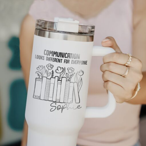 custom 40 oz speech therapist tumbler laser engraved slp gift unique christmas halloween present insulated pathologist cup jy2u3