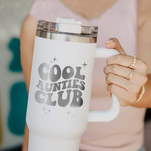 personalized 40 oz cool auntie club tumbler custom engraved unique christmas halloween gift aunt birthday cup mfzkl