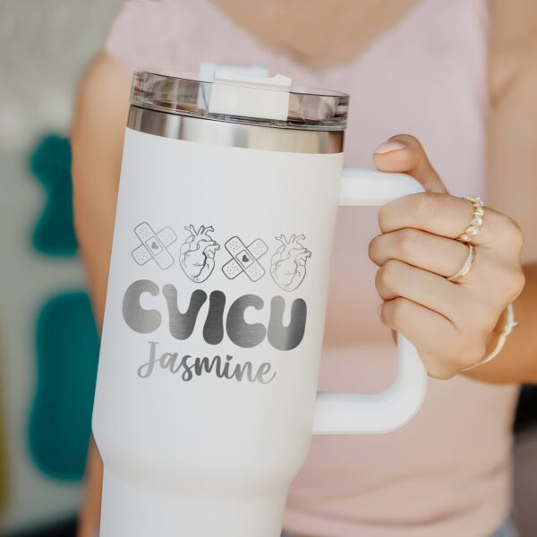 personalized 40 oz cvicu nurse tumbler engraved cardiovascular icu gift perfect christmas halloween present insulated rn cup ifnnd