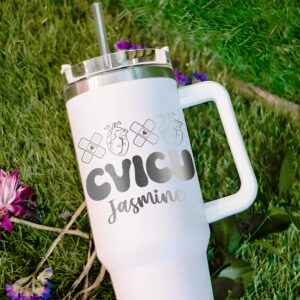 personalized 40 oz cvicu nurse tumbler engraved cardiovascular icu gift perfect christmas halloween present insulated rn cup vgzin