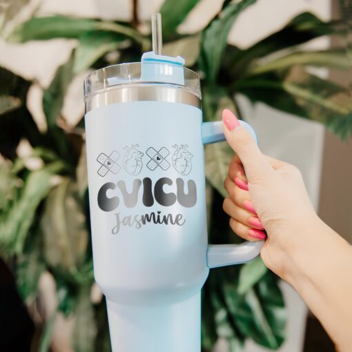 personalized 40 oz cvicu nurse tumbler engraved cardiovascular icu gift perfect christmas halloween present insulated rn cup yj6dl