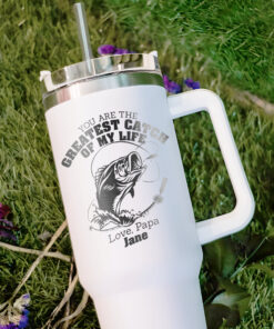 personalized 40 oz fishing tumbler engraved husband gift perfect christmas halloween present greatest catch cup ijvhe