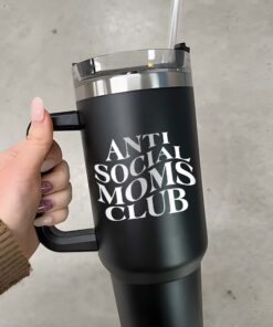 personalized 40 oz laser engraved anti social mom tumbler custom sarcastic design unique christmas halloween gift trendy mom cup naazf