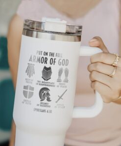 personalized 40 oz laser engraved armor of god tumbler custom christian design unique christmas halloween gift religious cup qlhic