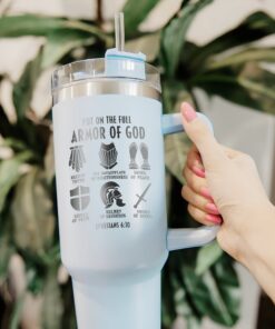 personalized 40 oz laser engraved armor of god tumbler custom christian design unique christmas halloween gift religious cup unoup