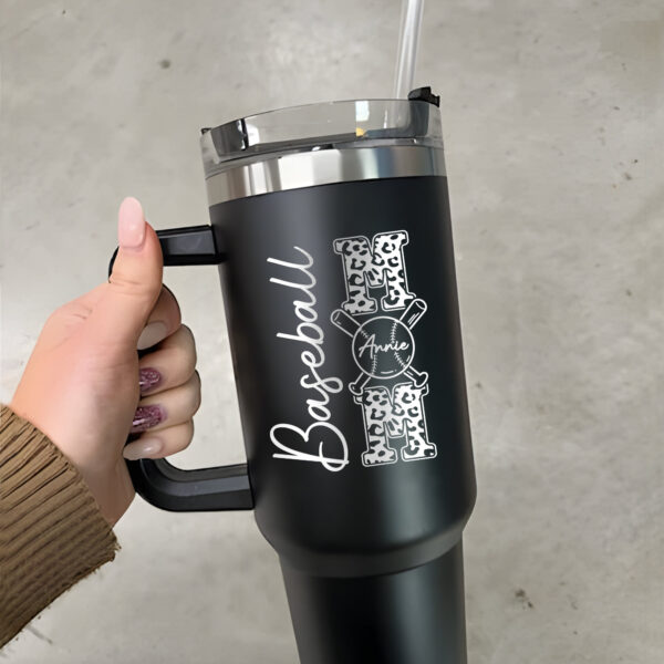 personalized 40 oz laser engraved baseball mom tumbler custom baseball design unique christmas halloween gift sports mom cup