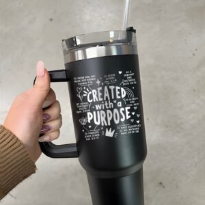 personalized 40 oz laser engraved bible verse tumbler custom created with purpose design unique christmas halloween gift christian cup wz5aq