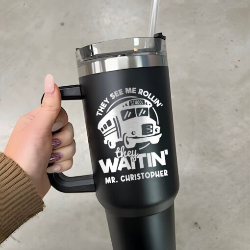 personalized 40 oz laser engraved bus driver tumbler custom worlds best design unique christmas halloween gift transportation cup d0gnl