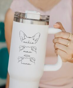 personalized 40 oz laser engraved cat mom tumbler custom pet ears design unique christmas halloween gift pet lover cup fqqkx