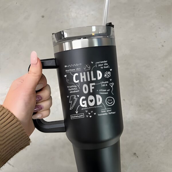 personalized 40 oz laser engraved christian tumbler custom child of god design unique christmas halloween gift religious cup a3gwq