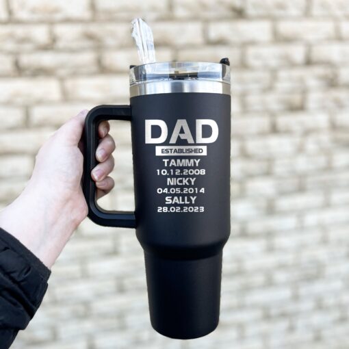 personalized 40 oz laser engraved dad tumbler custom established design unique christmas halloween gift parent appreciation cup 8wrzf