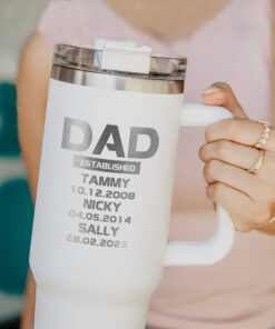 personalized 40 oz laser engraved dad tumbler custom established design unique christmas halloween gift parent appreciation cup cmlhx