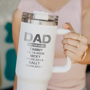 personalized 40 oz laser engraved dad tumbler custom established design unique christmas halloween gift parent appreciation cup cmlhx