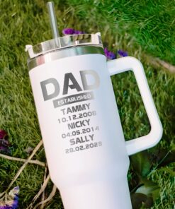 personalized 40 oz laser engraved dad tumbler custom established design unique christmas halloween gift parent appreciation cup tdweb