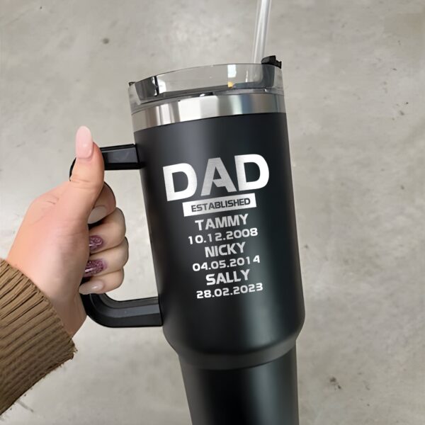 personalized 40 oz laser engraved dad tumbler custom established design unique christmas halloween gift parent appreciation cup vn8lg