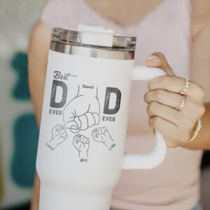 personalized 40 oz laser engraved dad tumbler custom fist bump design unique christmas halloween gift parent appreciation cup dvmm9