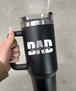 personalized 40 oz laser engraved dad tumbler custom kids names design unique christmas halloween gift parent appreciation cup meb0g