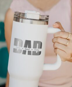 personalized 40 oz laser engraved dad tumbler custom kids names design unique christmas halloween gift parent appreciation cup yqms3